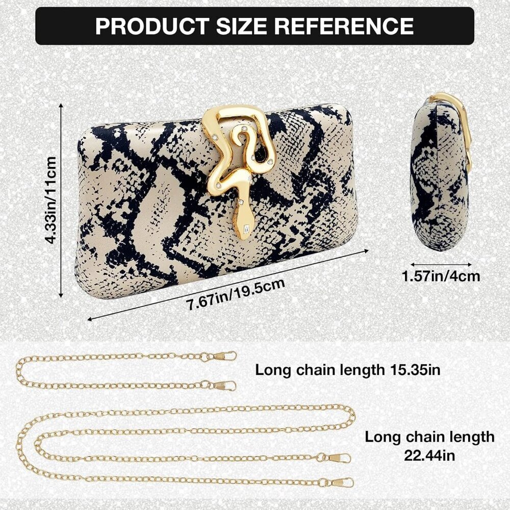 Stunning Glitter Hard Shell Clutch with Gold Accents, Ideal for Parties & Proms - Picture 5 of 6